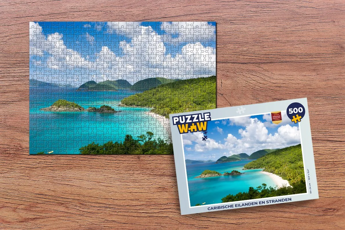 PuzzleWow Caribische Eilanden Legpuzzel 500 Stuks - Multicolor