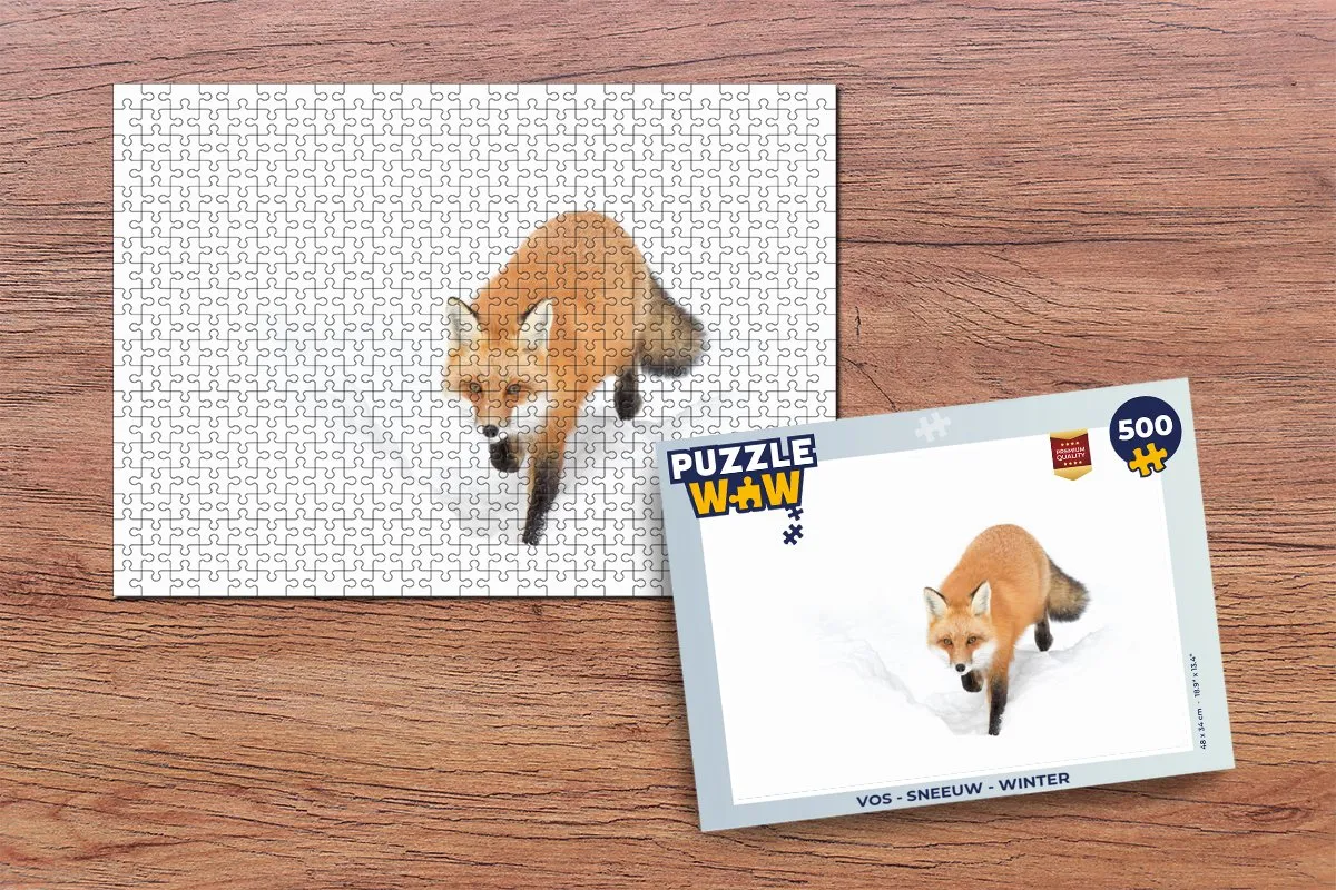 PuzzleWow Vos Sneeuw Legpuzzel 500 Stuks - Multicolor