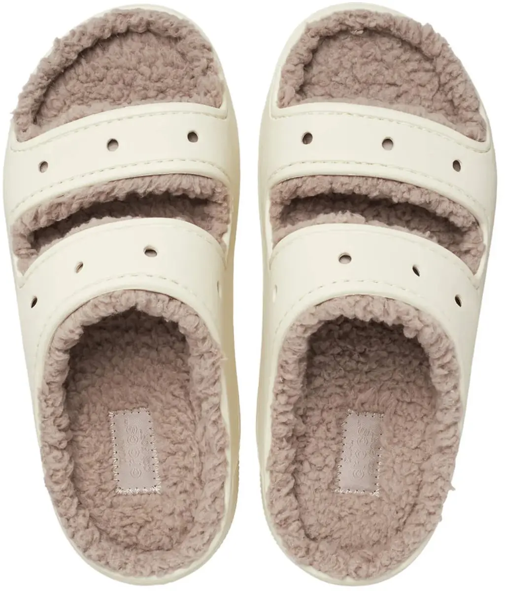 Crocs Classic Gevoerde Sandalen Bone/Mushroom Maat 34/35 US M3/W5