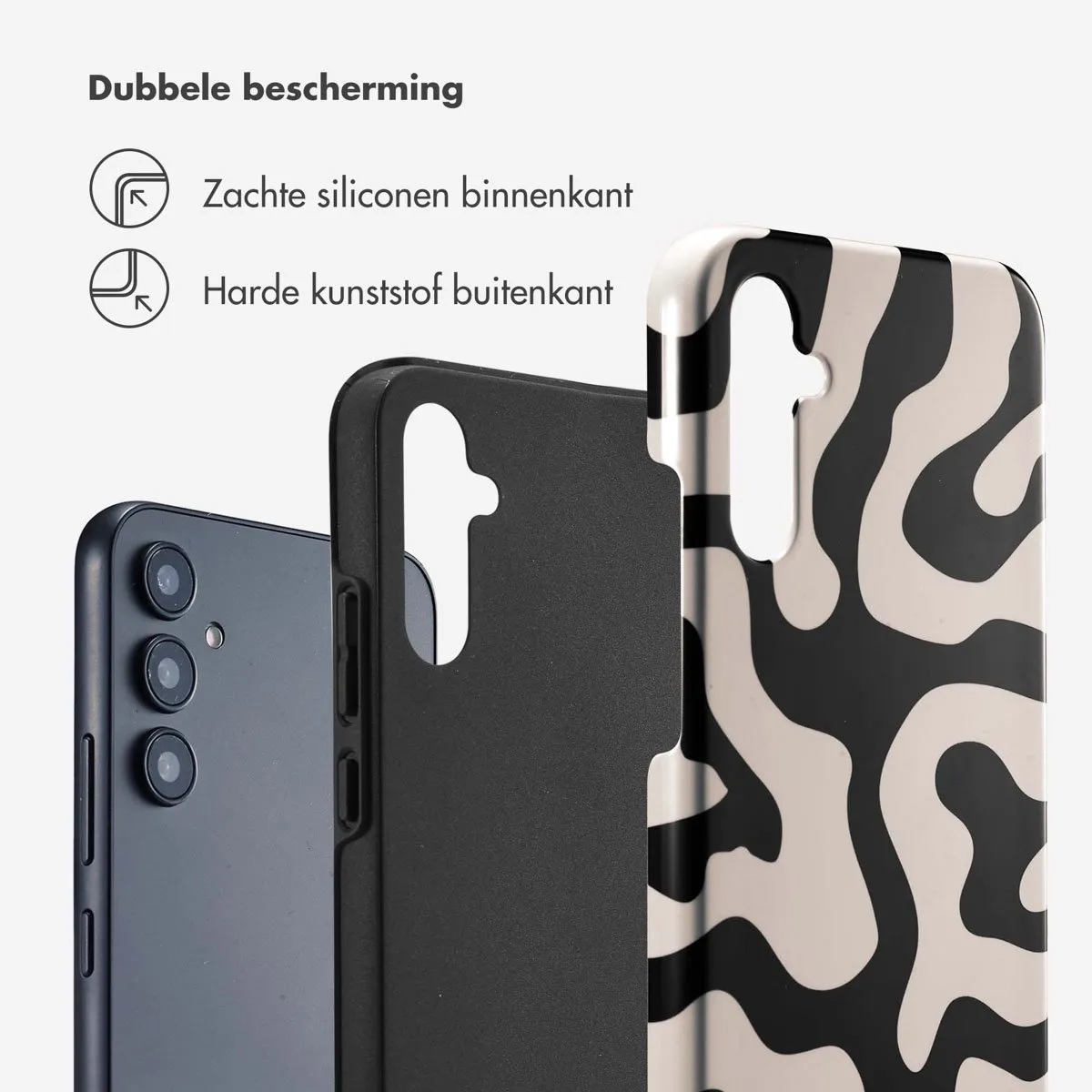 Selencia Hoesje Samsung Galaxy A34 5G - Art Wave Black