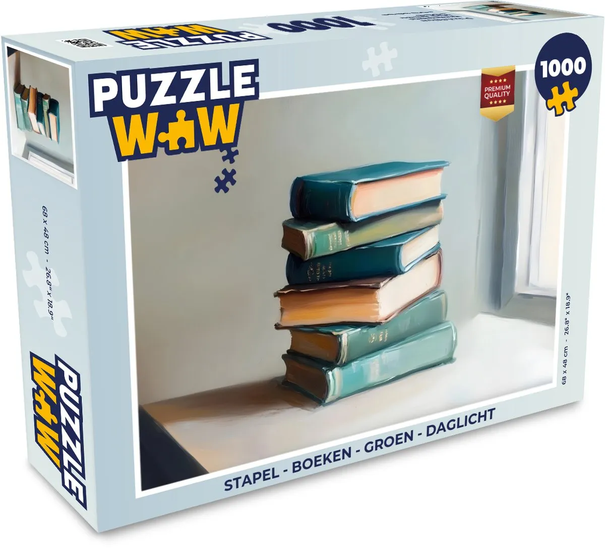 PuzzleWow Stapel Boeken Legpuzzel 1000 Stuks - Groen