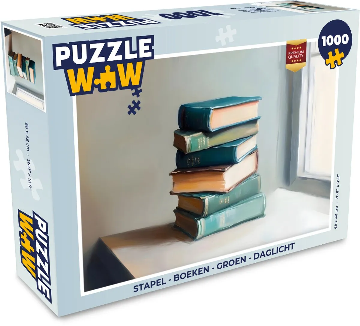 PuzzleWow Stapel Boeken Legpuzzel 1000 Stuks - Groen