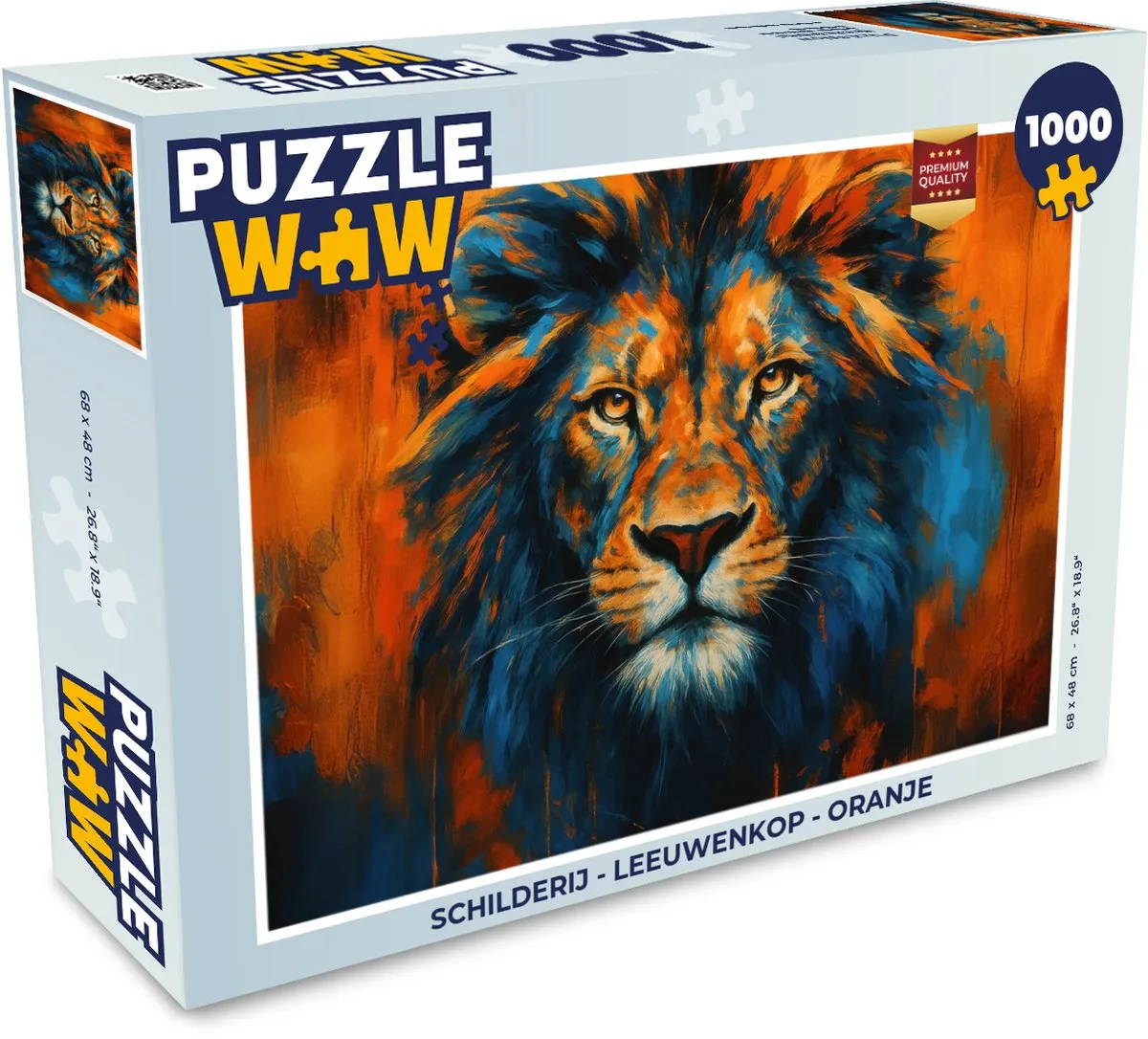 PuzzleWow Leeuwenkop Legpuzzel 1000 Stuks - Oranje