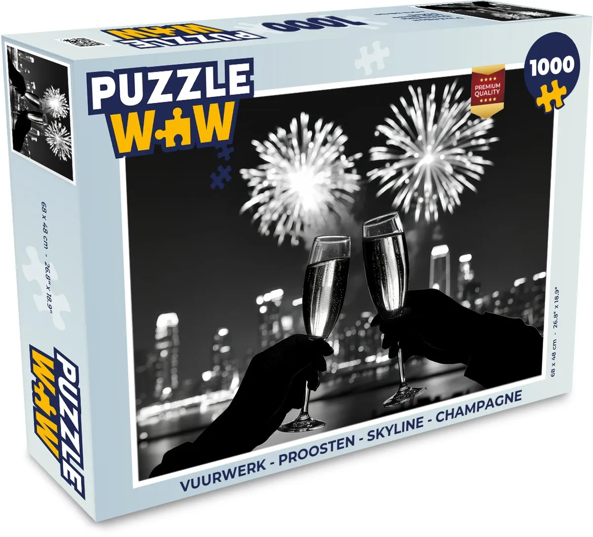 PuzzleWow Proosten Skyline Legpuzzel 1000 Stuks - Champagne
