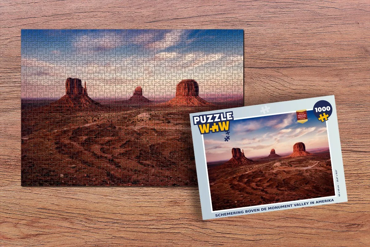 PuzzleWow Legpuzzel Schemering Monument Valley 1000 Stuks - Multicolor