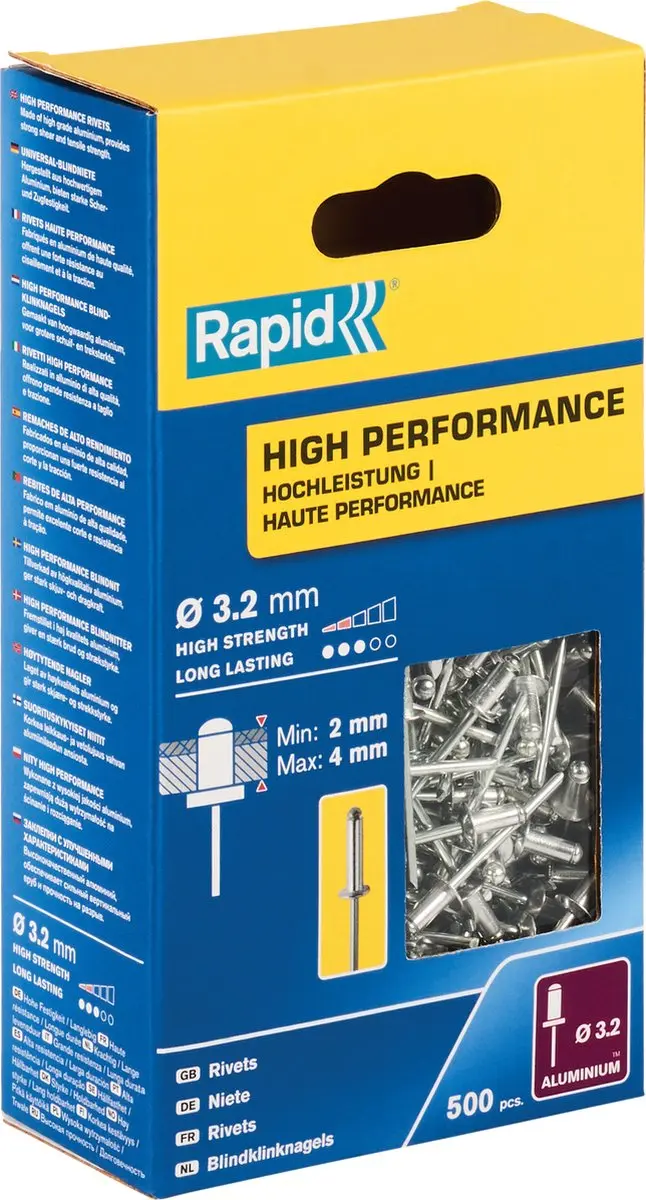 Klinknagels Rapid 5001431 Ø 3,2 x 8 mm