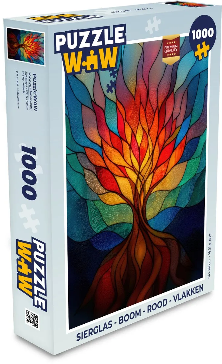 PuzzleWow Boom Legpuzzel 1000 Stuks - Rood Sierglas
