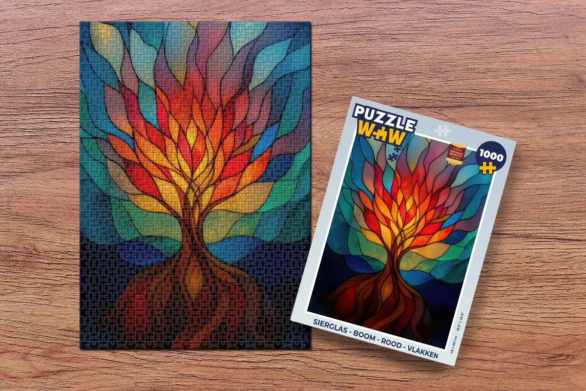 PuzzleWow Boom Legpuzzel 1000 Stuks - Rood Sierglas