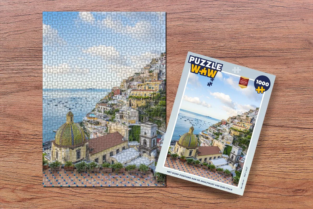 PuzzleWow Het dorp Positano Legpuzzel 1000 Stuks - Multicolor
