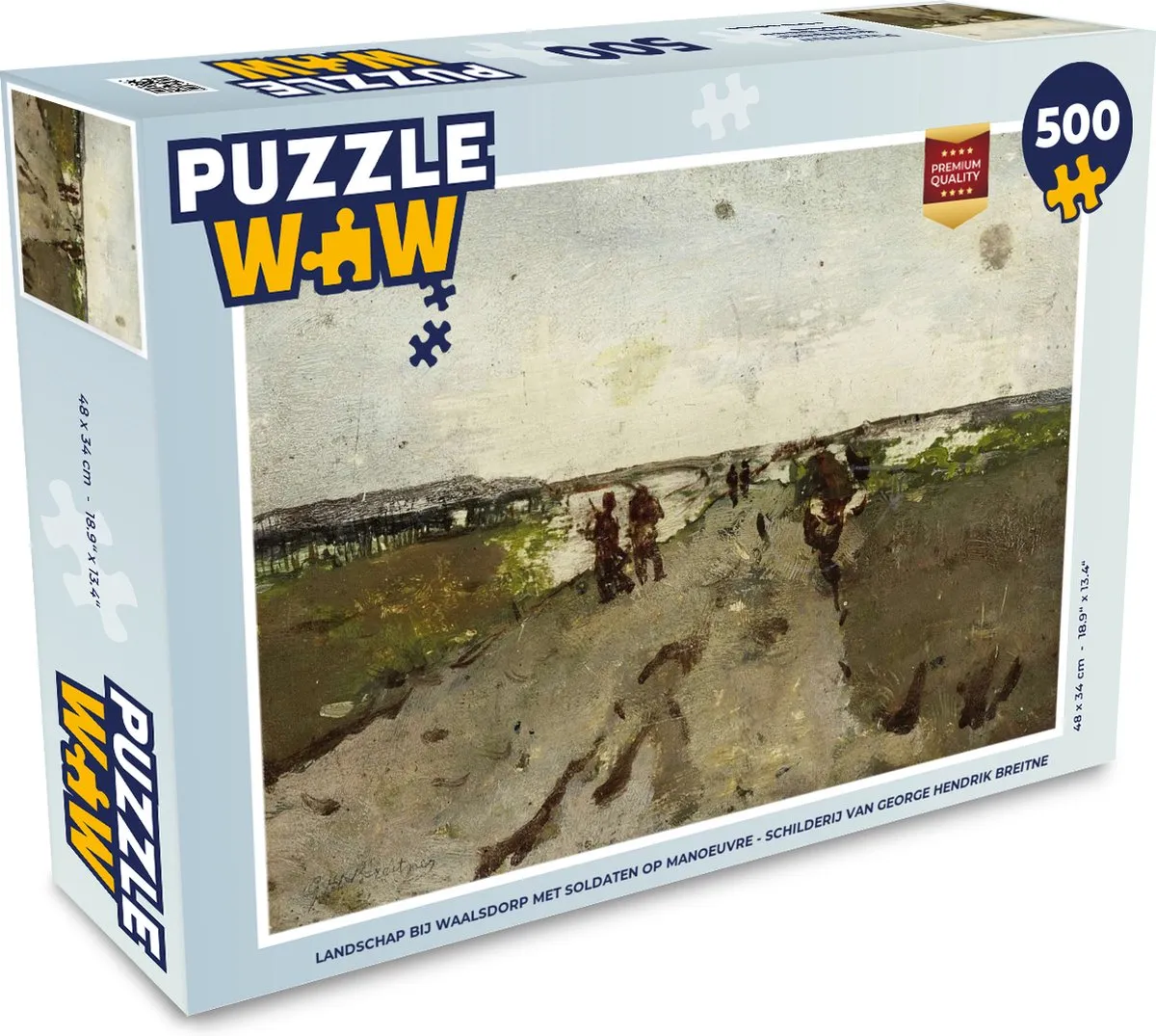 PuzzleWow Legpuzzel Landschap bij Waalsdorp Breitner 500 Stuks - Multicolor