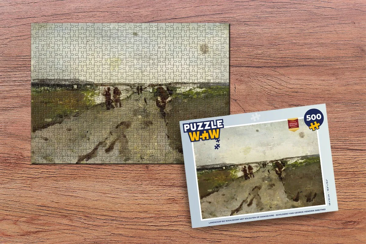PuzzleWow Legpuzzel Landschap bij Waalsdorp Breitner 500 Stuks - Multicolor