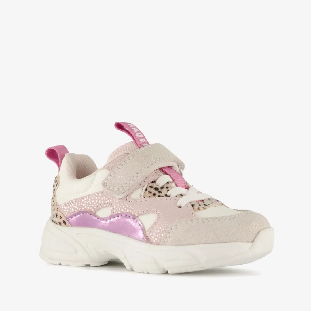 Braqeez leren meisjes sneakers roze