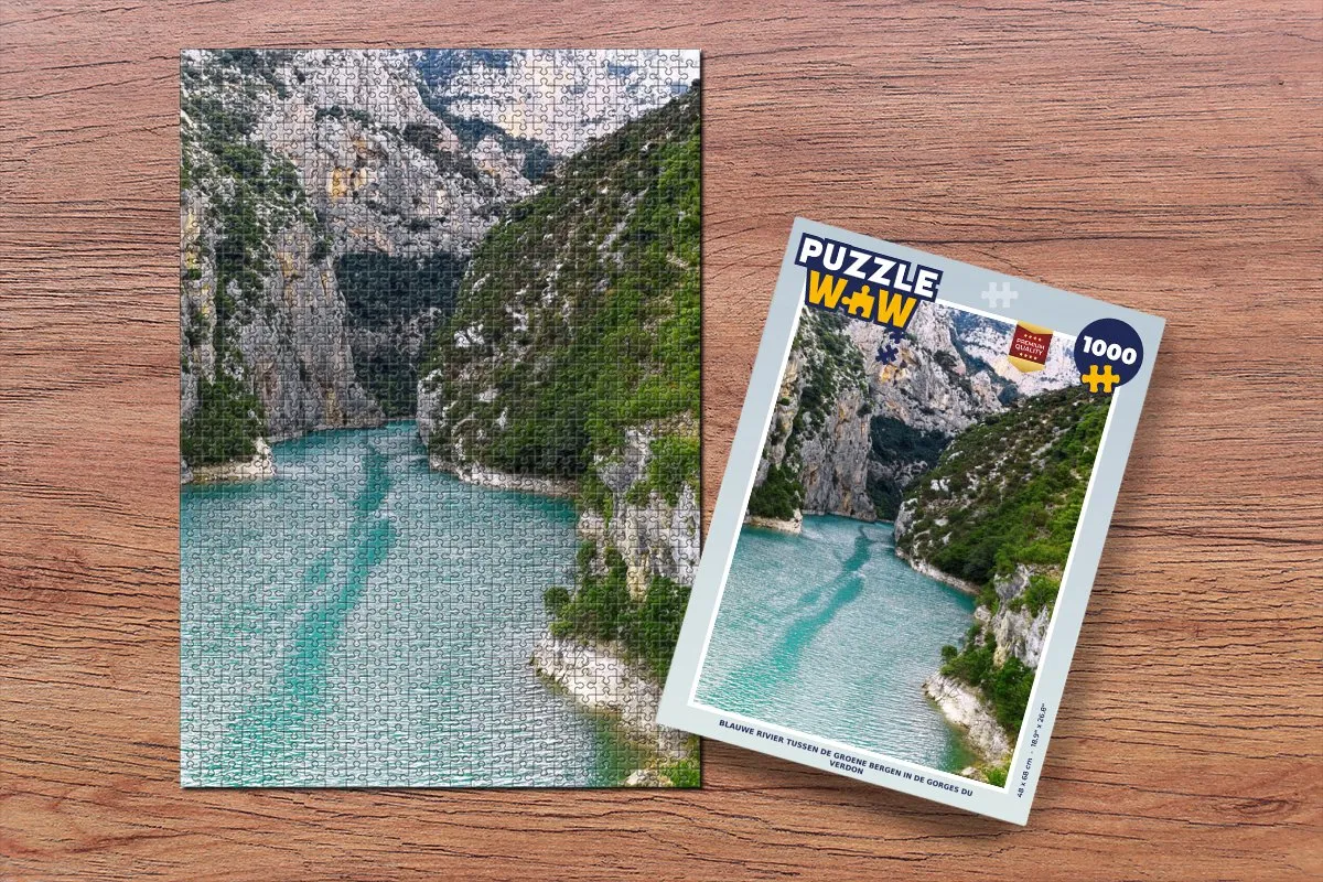 PuzzleWow Legpuzzel Blauwe Rivier Gorges du Verdon 1000 Stuks - Multicolor