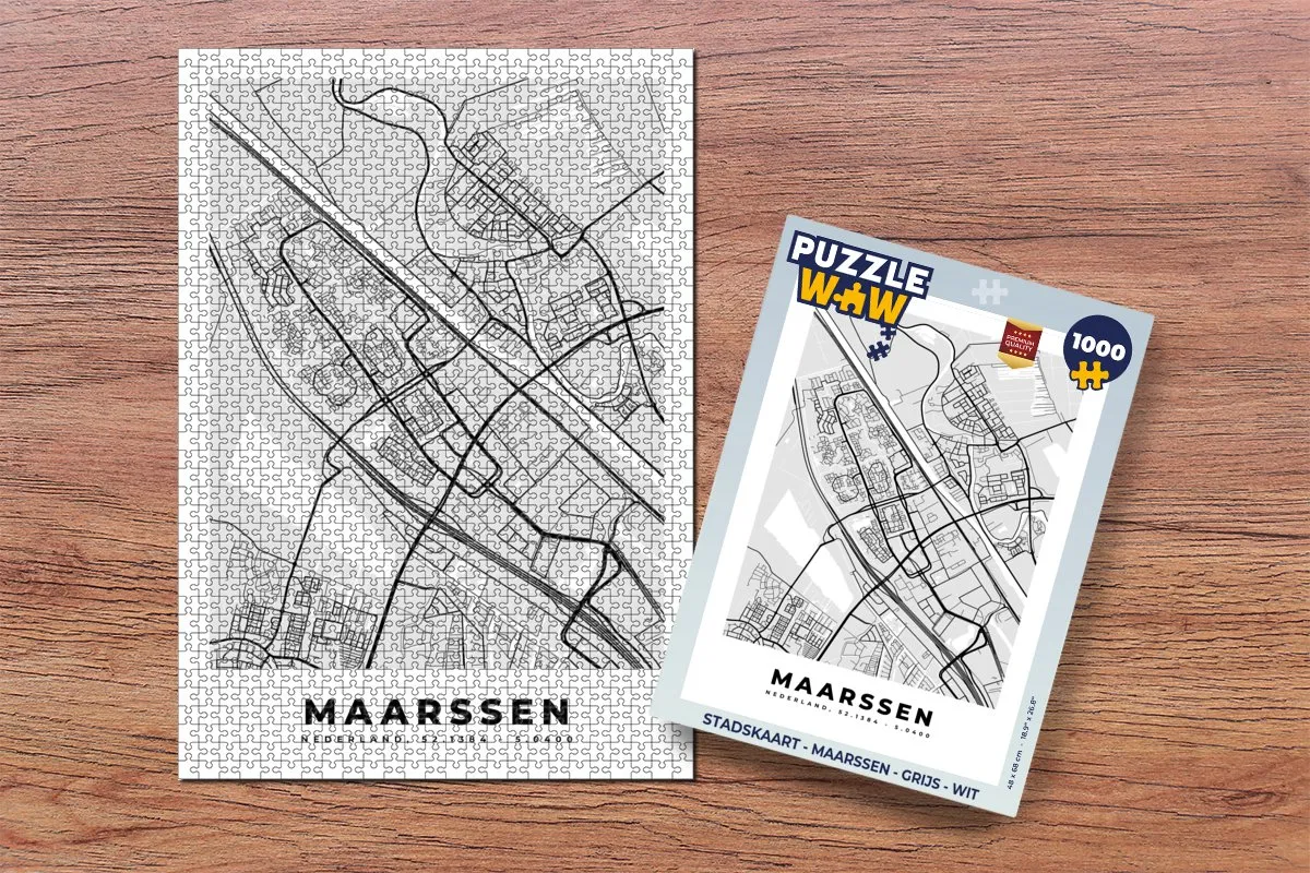 PuzzleWow Stadskaart Maarssen Legpuzzel 1000 Stuks - Multicolor