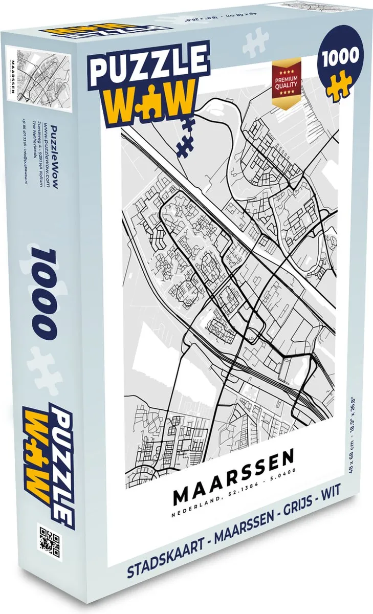 PuzzleWow Stadskaart Maarssen Legpuzzel 1000 Stuks - Multicolor