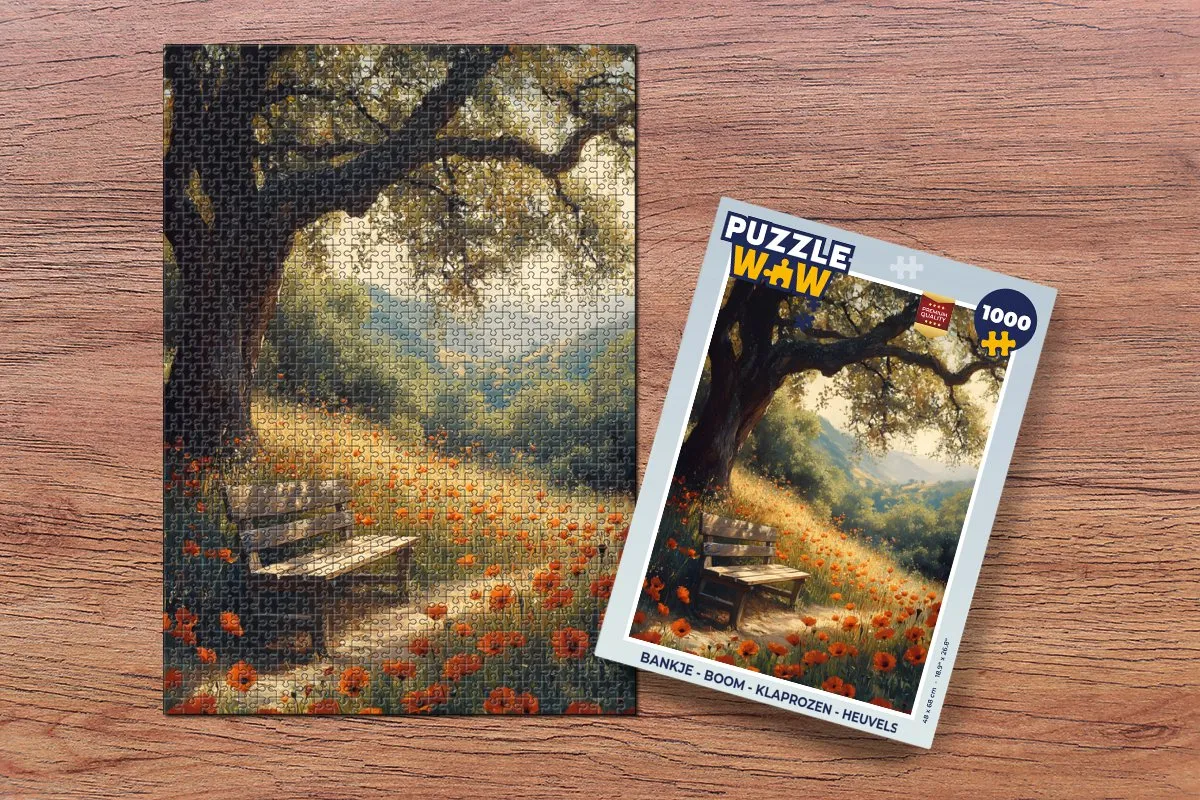 PuzzleWow Boom Klaprozen Legpuzzel 1000 Stuks