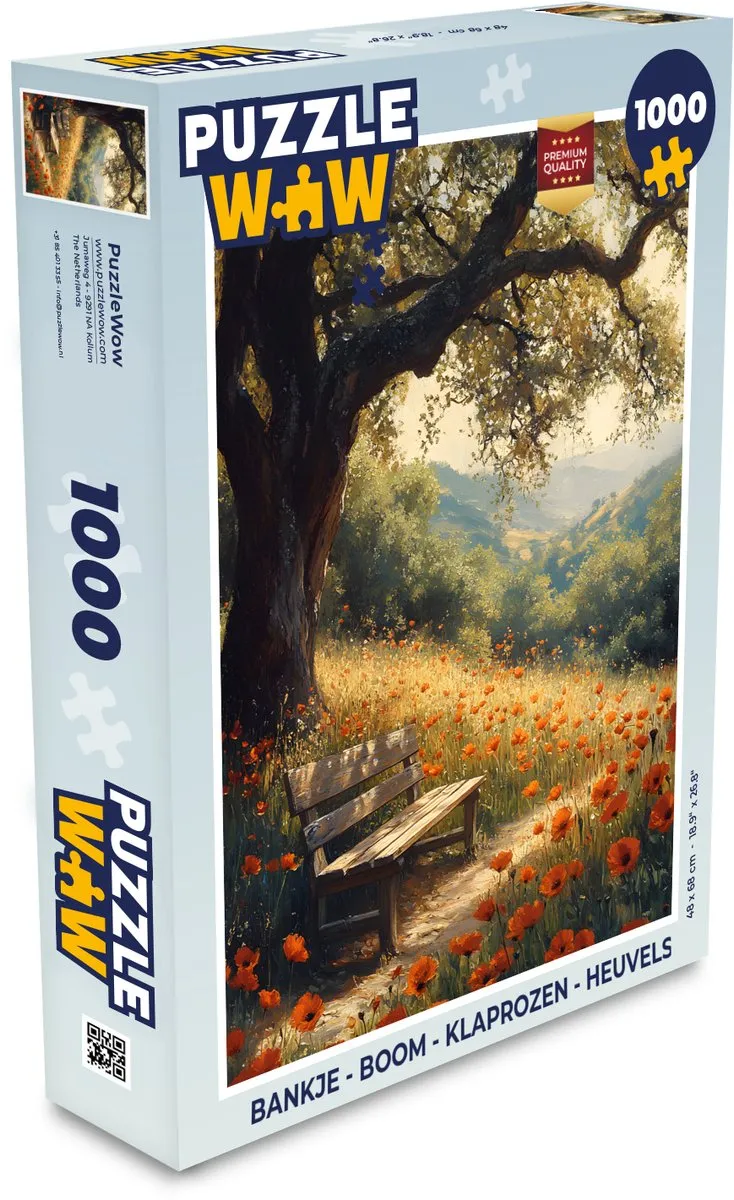 PuzzleWow Boom Klaprozen Legpuzzel 1000 Stuks