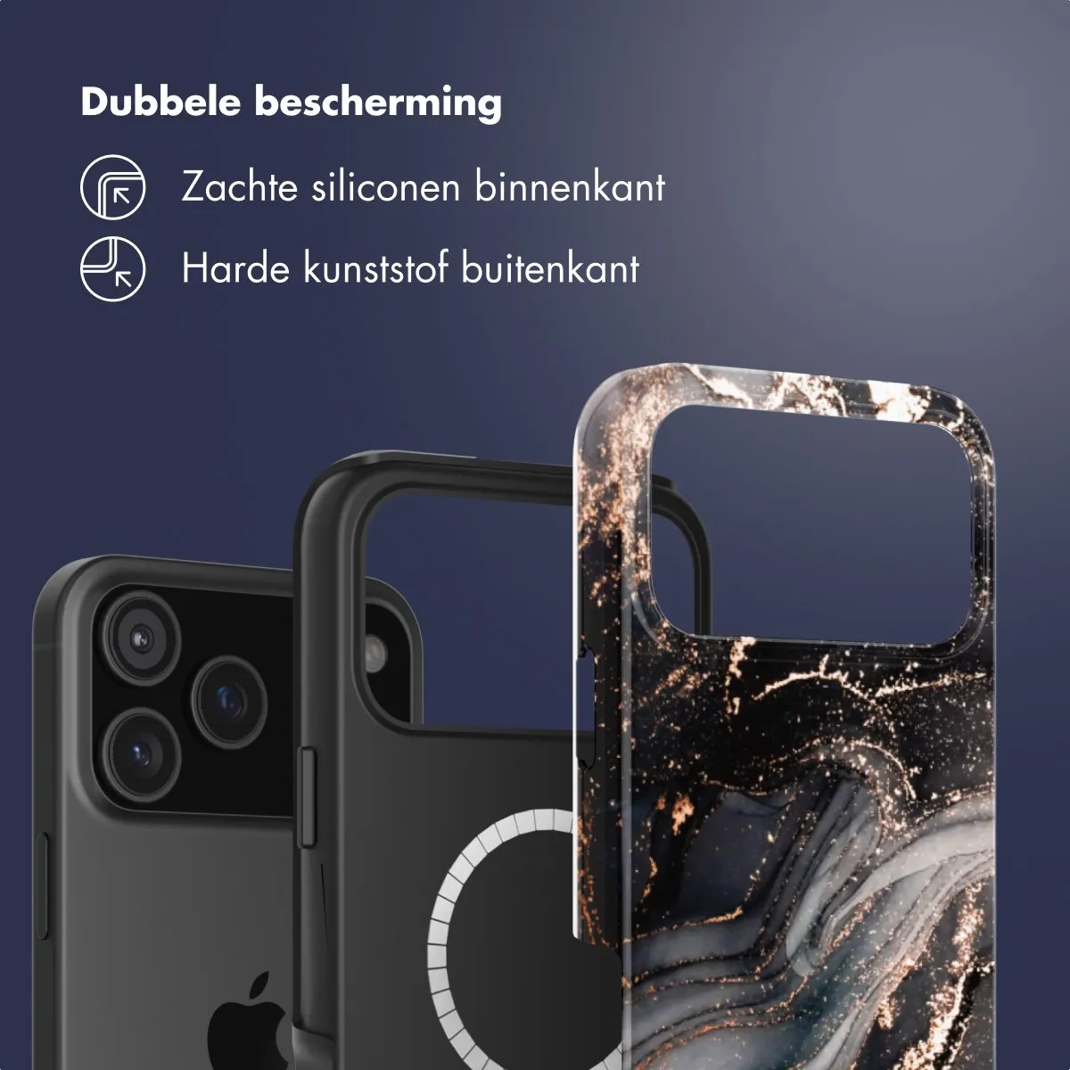 Selencia Hoesje iPhone 17 Pro MagSafe Chic Marble Black