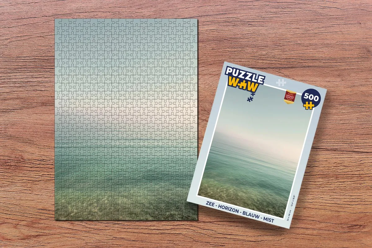 PuzzleWow Zee Horizon Legpuzzel 500 Stuks - Mistblauw