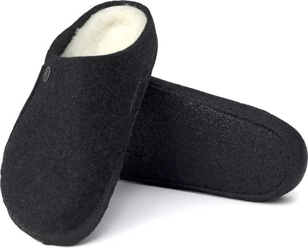 Birkenstock Zermatt Shearling Heren Sloffen - Antraciet - Maat 40
