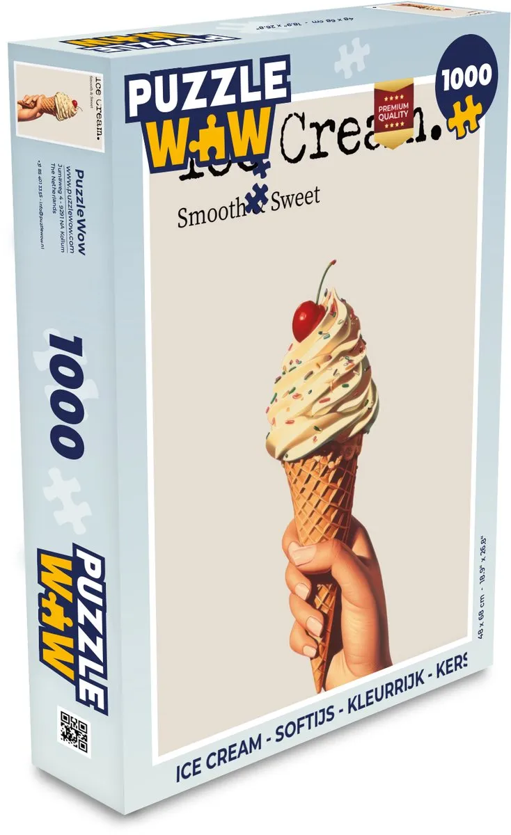 PuzzleWow Ice Cream Softijs Legpuzzel 1000 Stuks - Kleurrijk