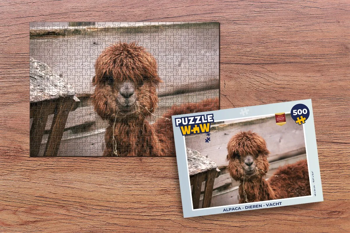 PuzzleWow Alpaca Legpuzzel 500 Stuks - Multicolor