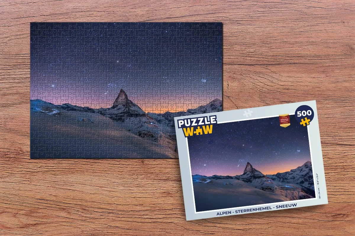PuzzleWow Alpen Sterrenhemel Legpuzzel 500 Stuks - Multicolor