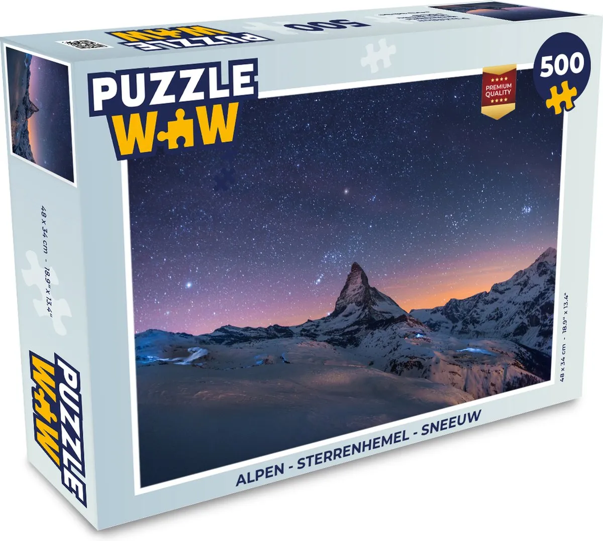 PuzzleWow Alpen Sterrenhemel Legpuzzel 500 Stuks - Multicolor