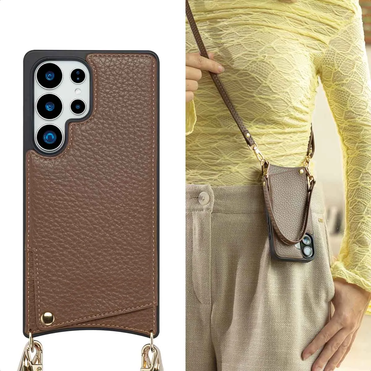 Selencia Hoesje Samsung Galaxy S25 Ultra - Mocha Brown