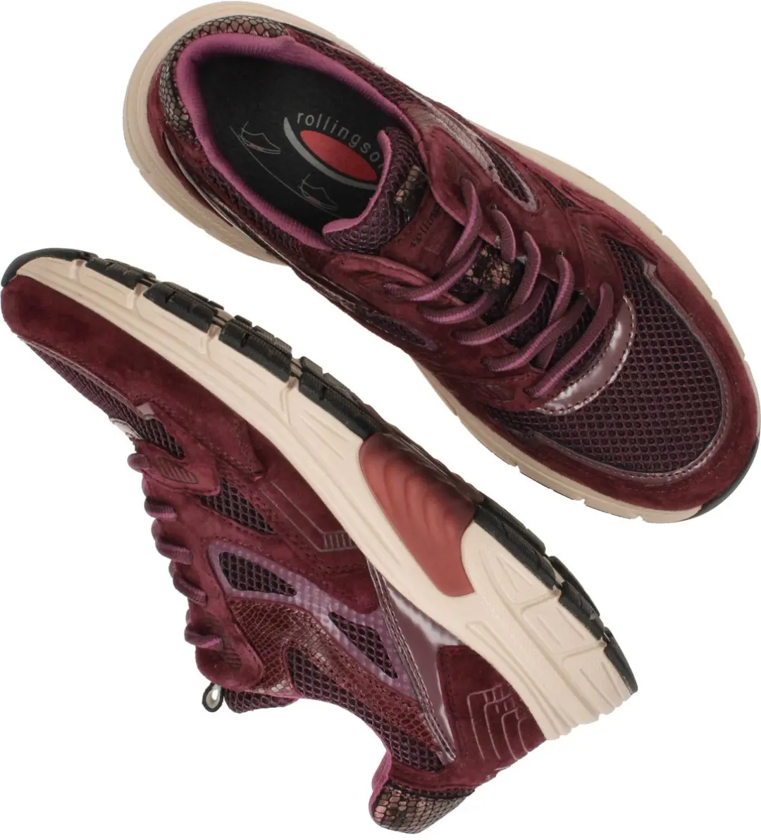 Gabor Rollingsoft Sneakers - Bordeauxrood Suède - afbeelding 6 van 6