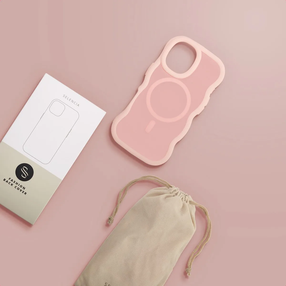 Selencia Wavy Case iPhone 17 - Roze