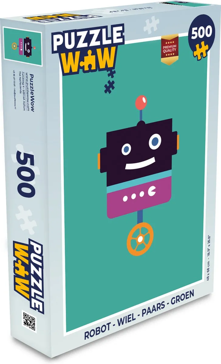 PuzzleWow Robot Wiel Puzzel 500 Stuks - Multicolor