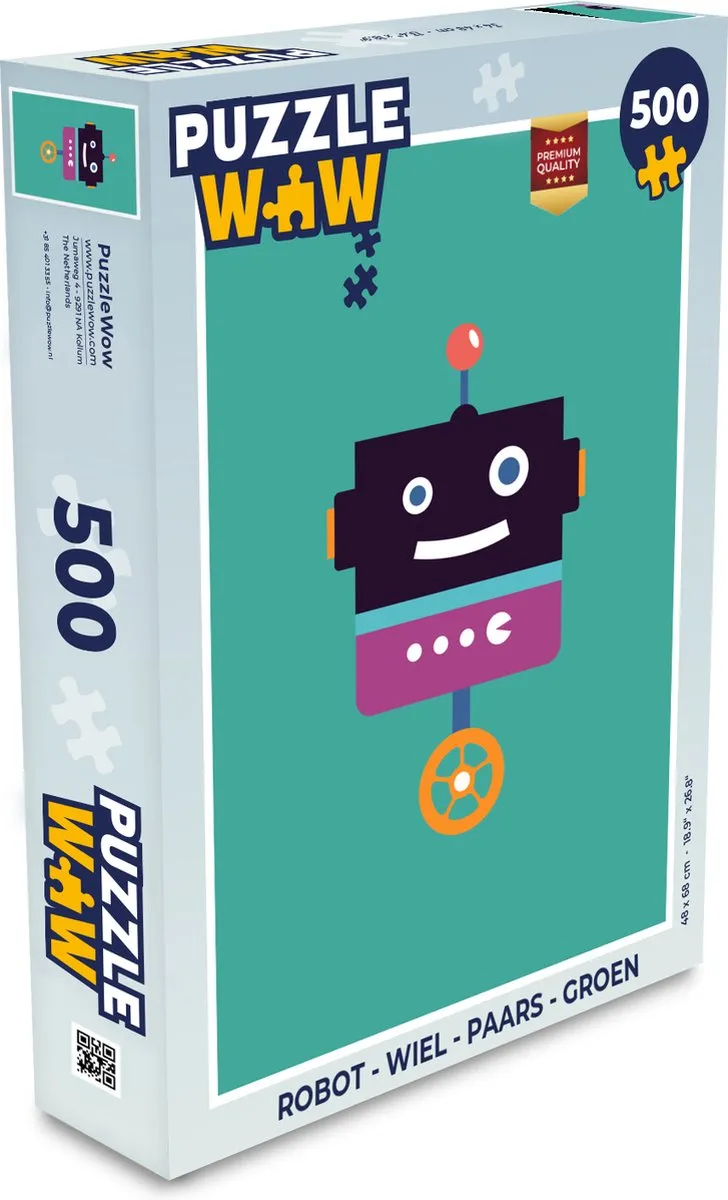 PuzzleWow Robot Wiel Puzzel 500 Stuks - Multicolor