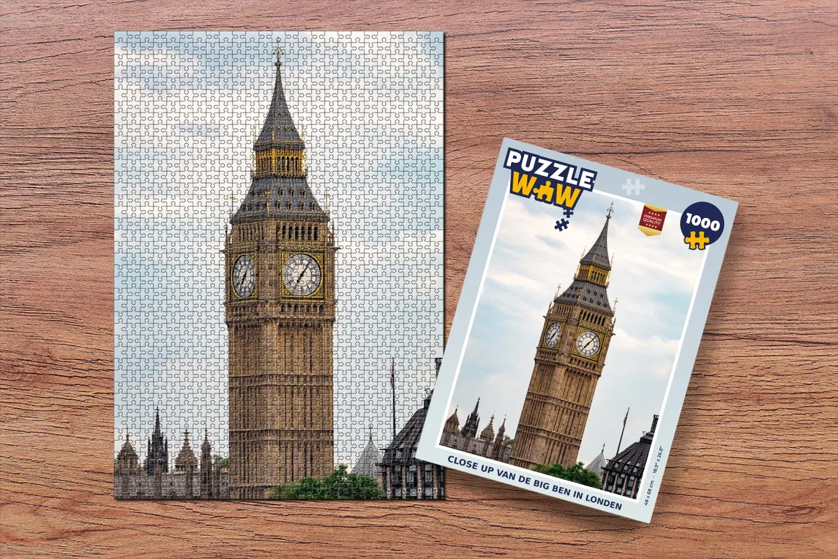 PuzzleWow Close Up Big Ben Legpuzzel 1000 Stuks - Multicolor