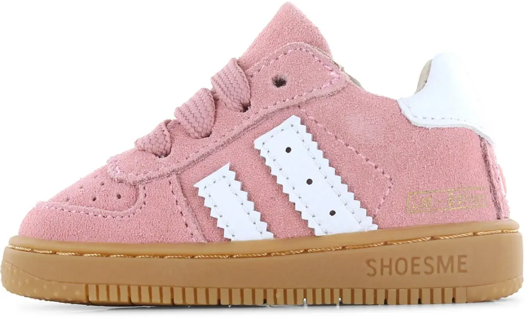 Shoesme Roze Suède Sneakertje - Meisjes - Maat 21 - afbeelding 2 van 6