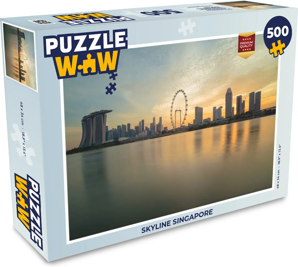 PuzzleWow Skyline Singapore Legpuzzel 500 Stuks - Multicolor