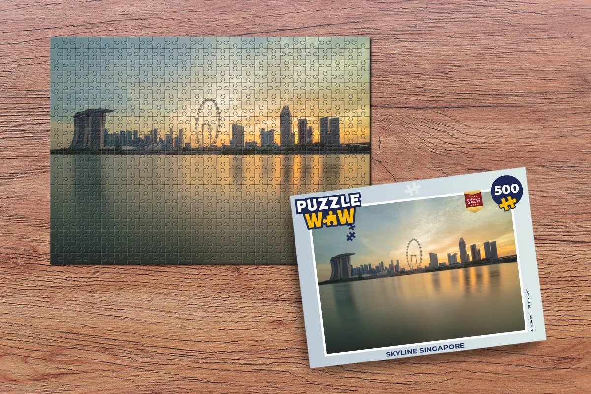 PuzzleWow Skyline Singapore Legpuzzel 500 Stuks - Multicolor