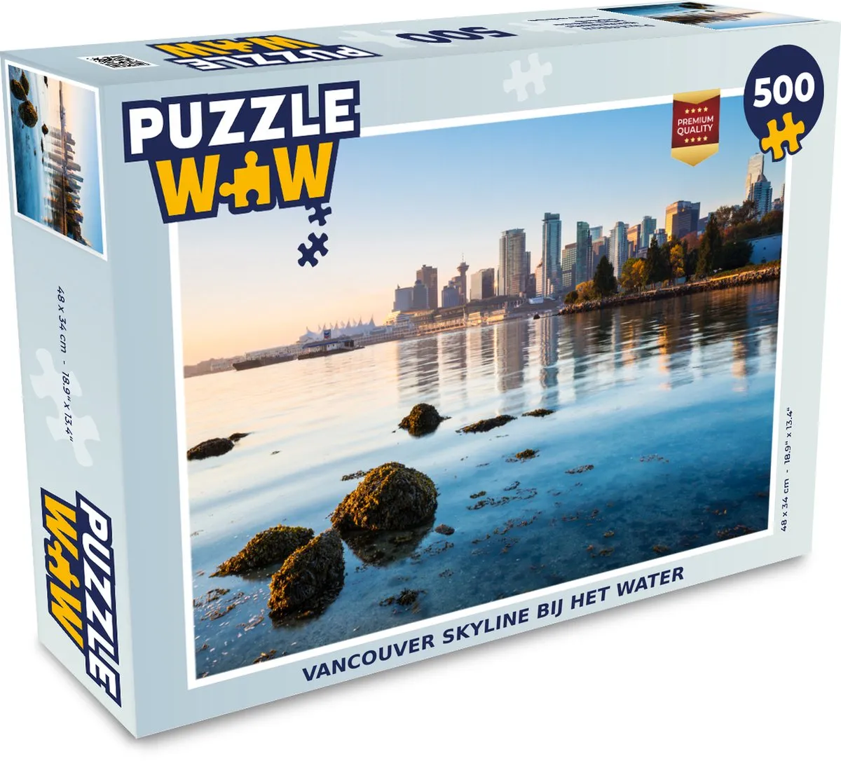 PuzzleWow Vancouver Skyline Legpuzzel 500 Stuks - Multicolor
