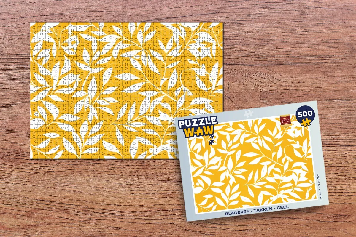 PuzzleWow Legpuzzel 500 Stuks - Bladeren & Takken Geel