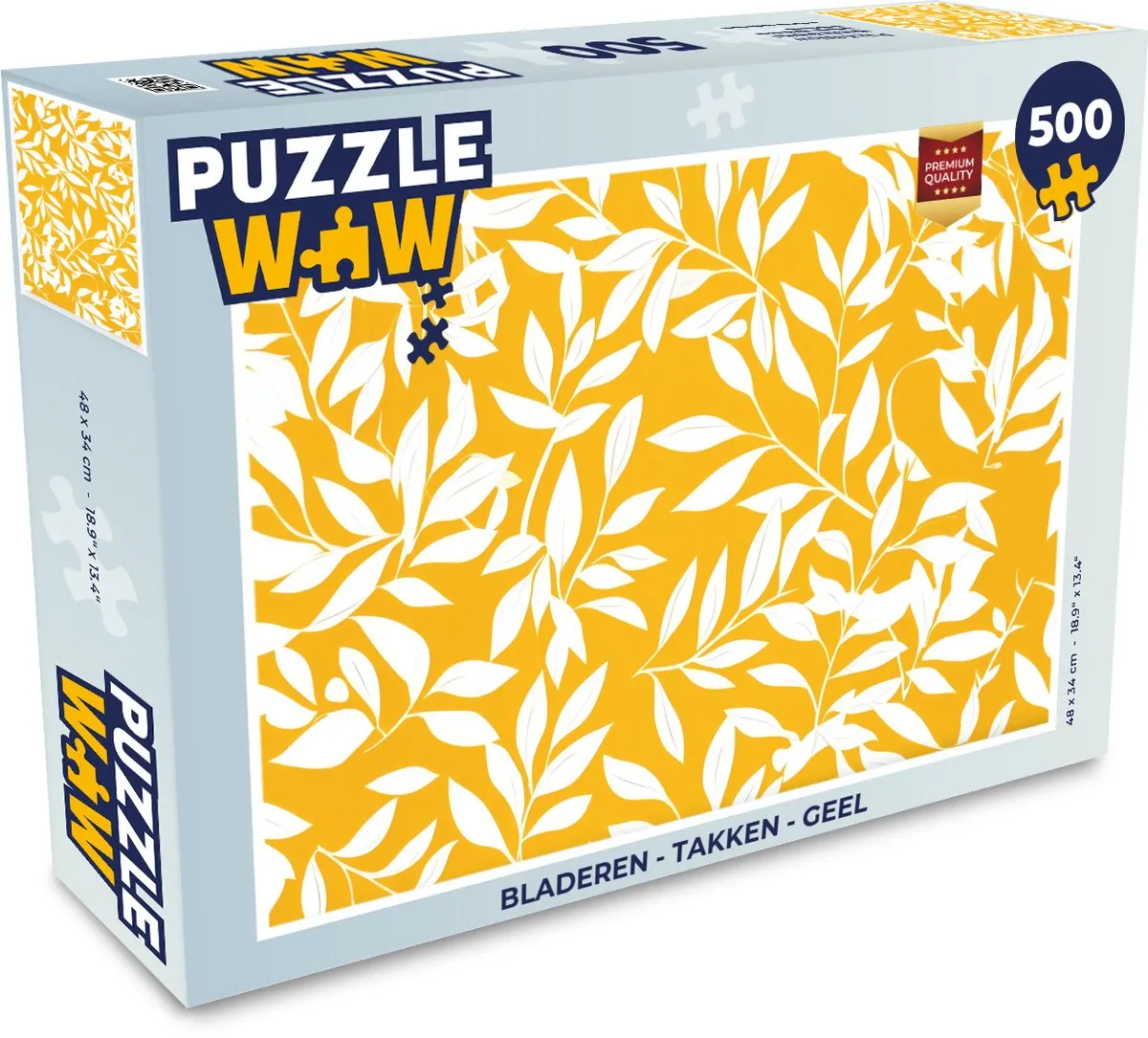 PuzzleWow Legpuzzel 500 Stuks - Bladeren & Takken Geel