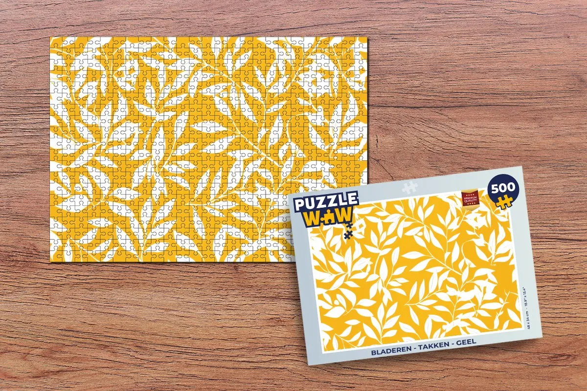 PuzzleWow Legpuzzel 500 Stuks - Bladeren & Takken Geel