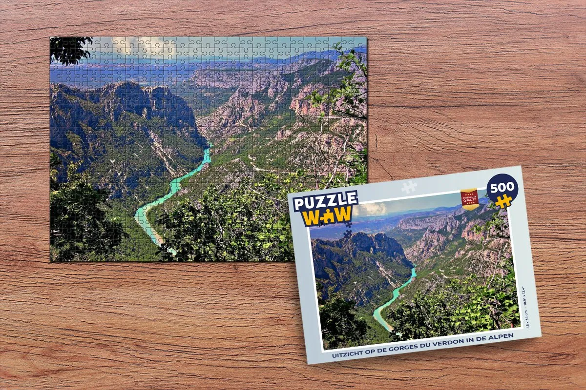 PuzzleWow Legpuzzel Gorges du Verdon 500 Stuks - Multicolor