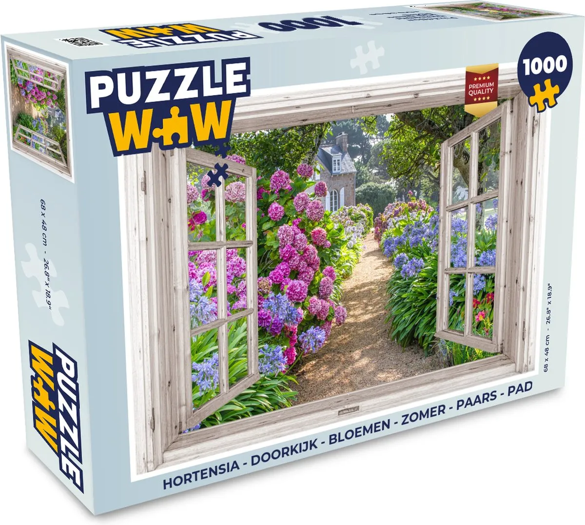 PuzzleWow Hortensia Legpuzzel 1000 Stuks - Multicolor