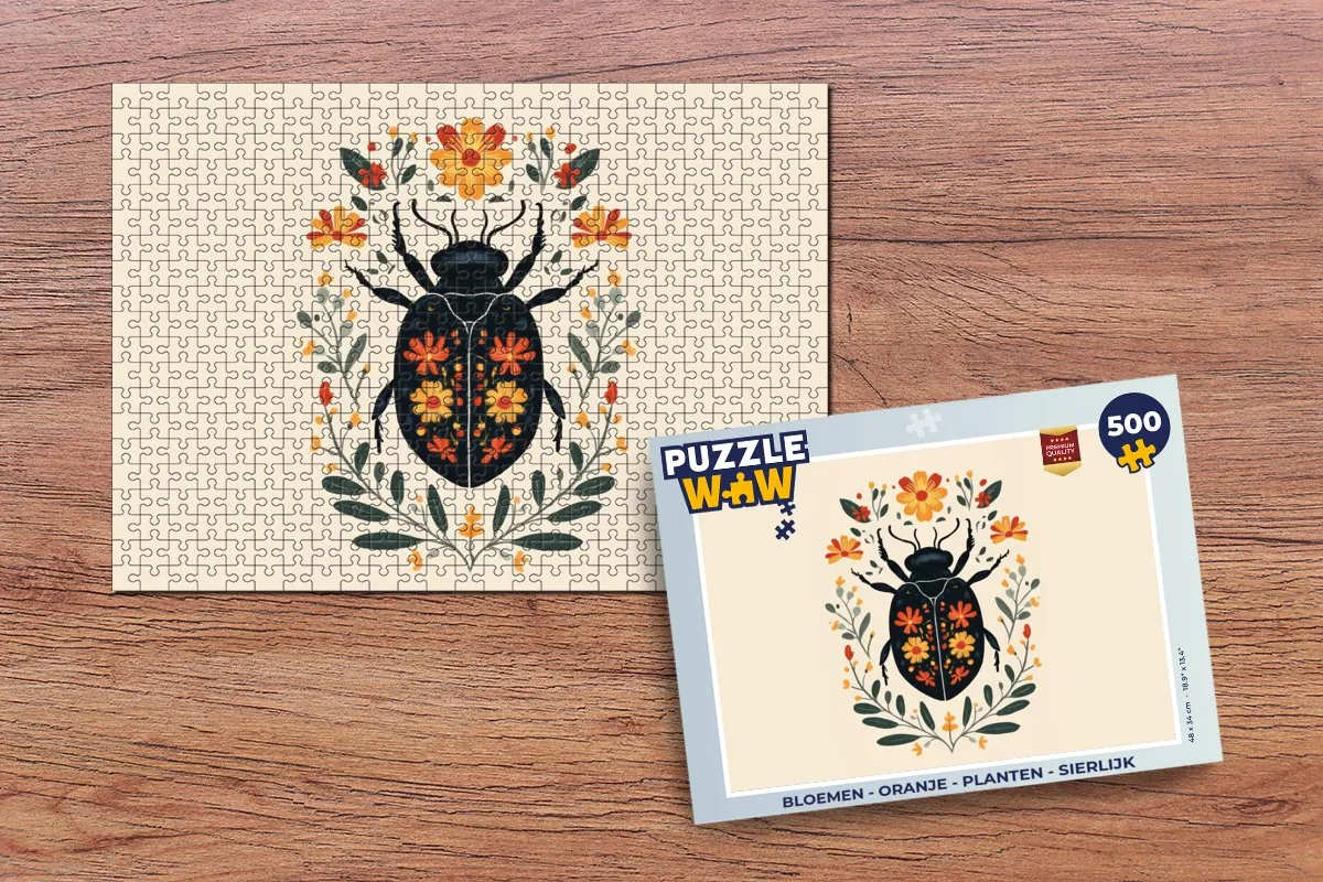 PuzzleWow Bloemen Legpuzzel 500 Stuks - Oranje