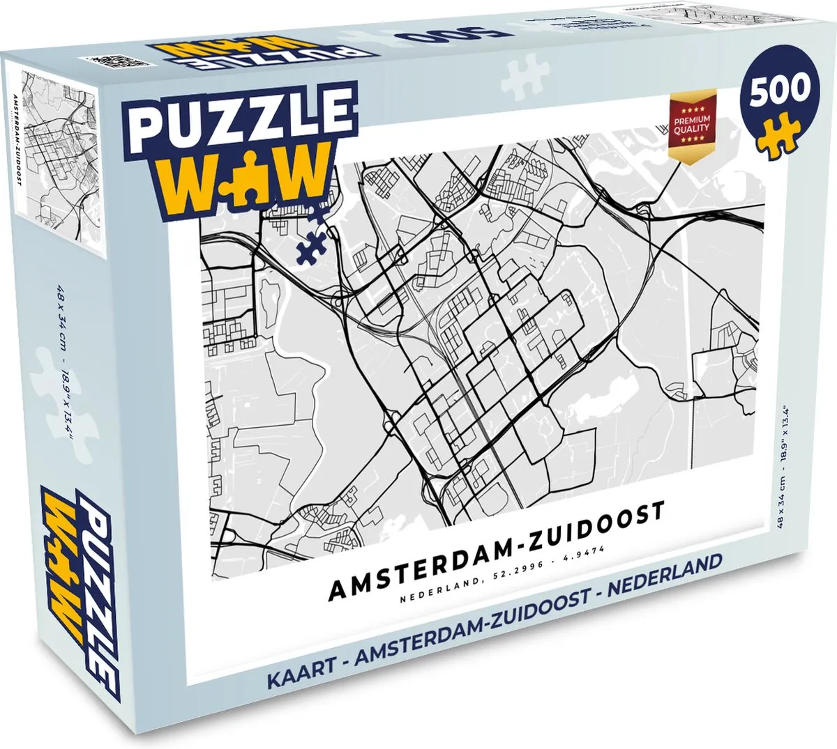 PuzzleWow Amsterdam-Zuidoost Legpuzzel 500 Stuks - Multicolor