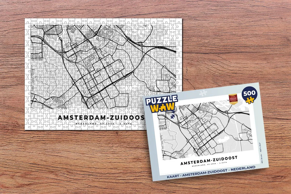 PuzzleWow Amsterdam-Zuidoost Legpuzzel 500 Stuks - Multicolor