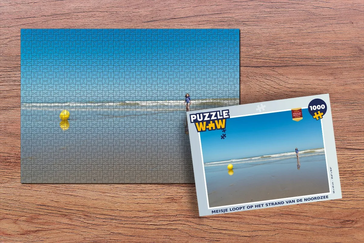 PuzzleWow Noordzee Strandbal Legpuzzel 1000 Stuks - Multicolor