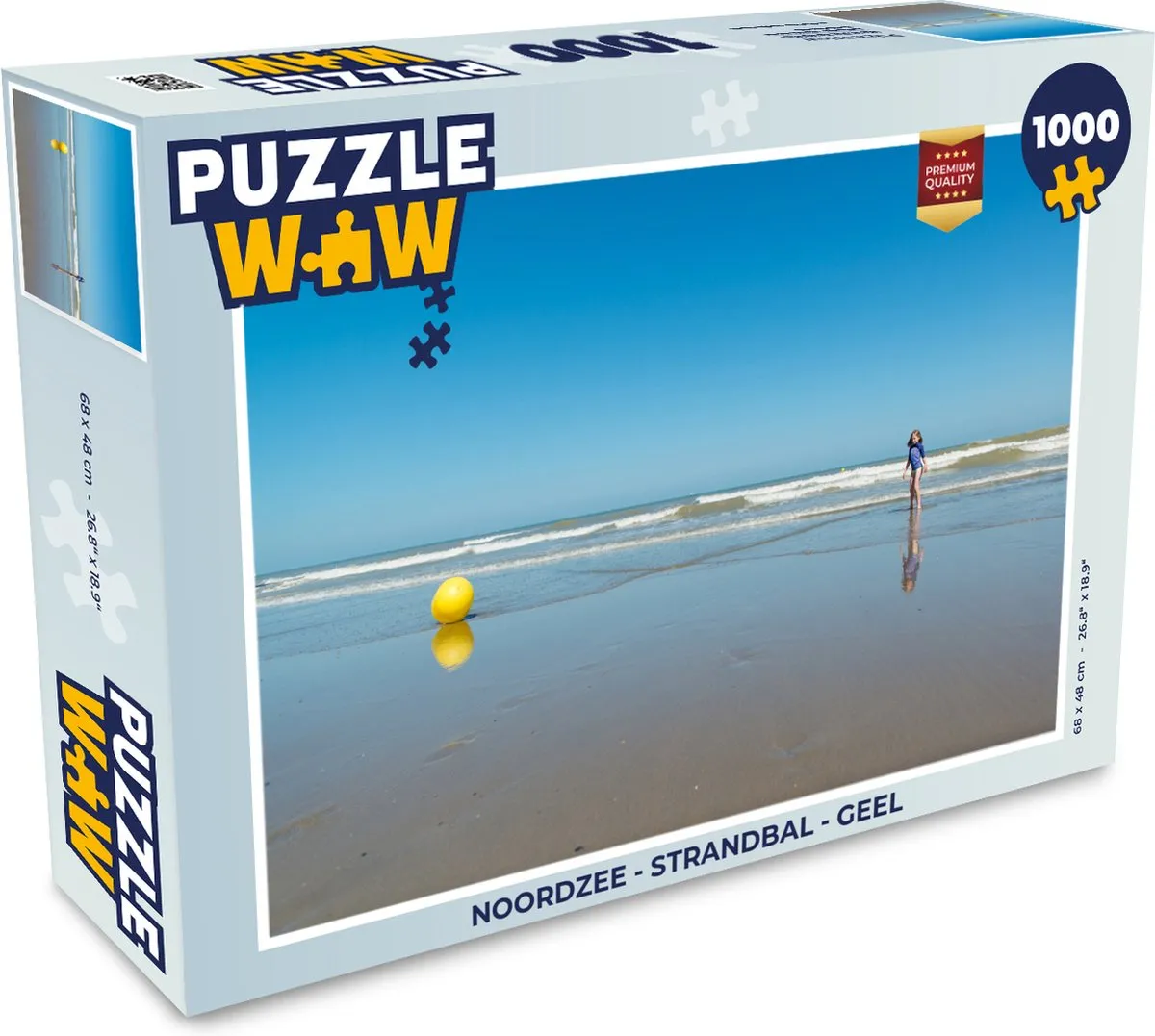 PuzzleWow Noordzee Strandbal Legpuzzel 1000 Stuks - Multicolor