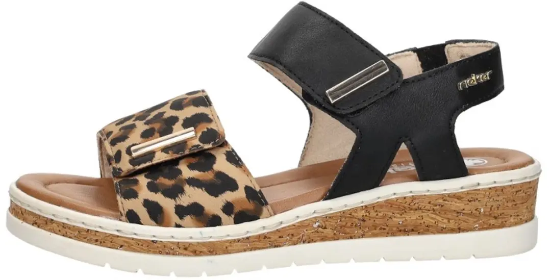 Rieker Plat Sandalen - Maat 37 - Zwart - afbeelding 2 van 6