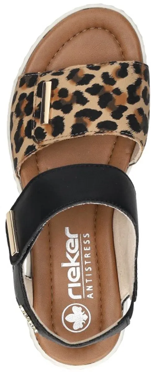 Rieker Plat Sandalen - Maat 37 - Zwart - afbeelding 4 van 6